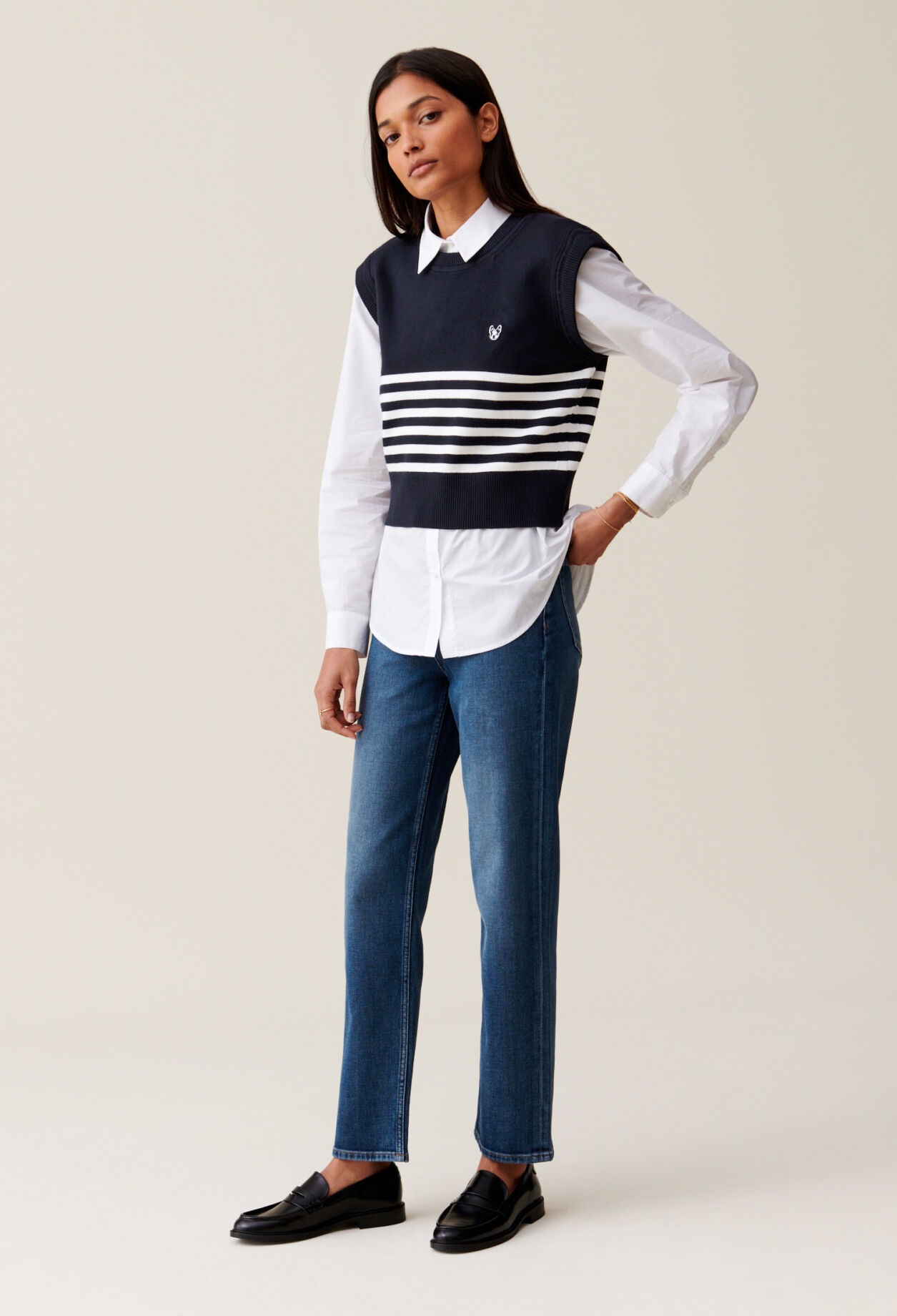 Gestreifter Jean Toto Pulli