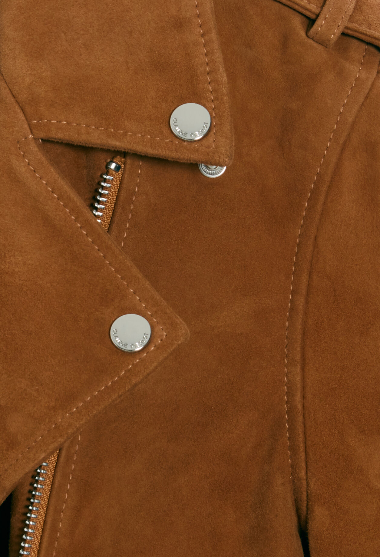 Blouson aus Veloursleder, camel