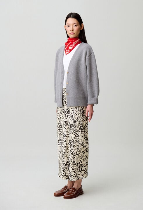 Oversize-Cardigan aus Wollmischung