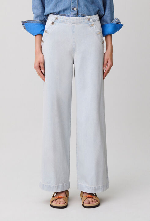 Denim-Jeans mit Latz