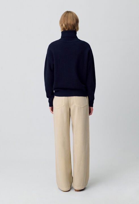 Marineblauer Kaschmirpullover