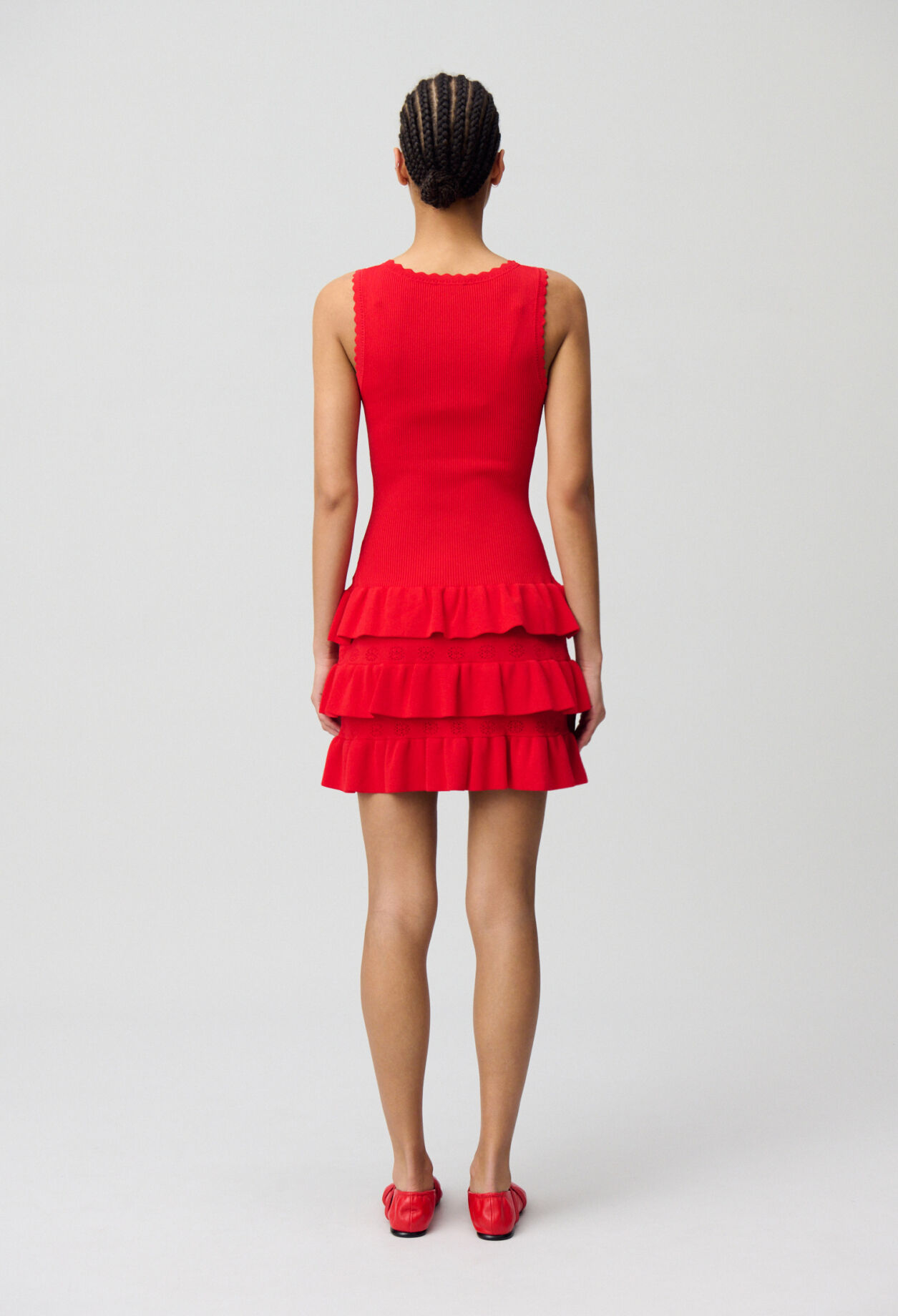 Rüschen-Strickkleid