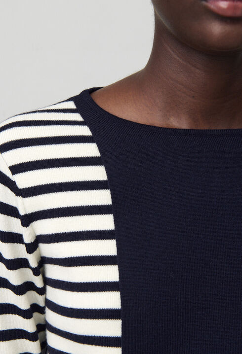 Kurzer Marinière-Pullover