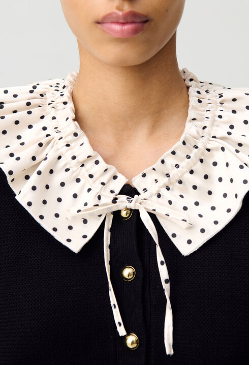 Feinstrick-Cardigan mit Kragen