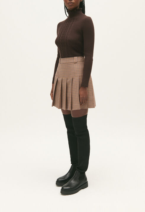 Kamelfarbener kurzer Karorock