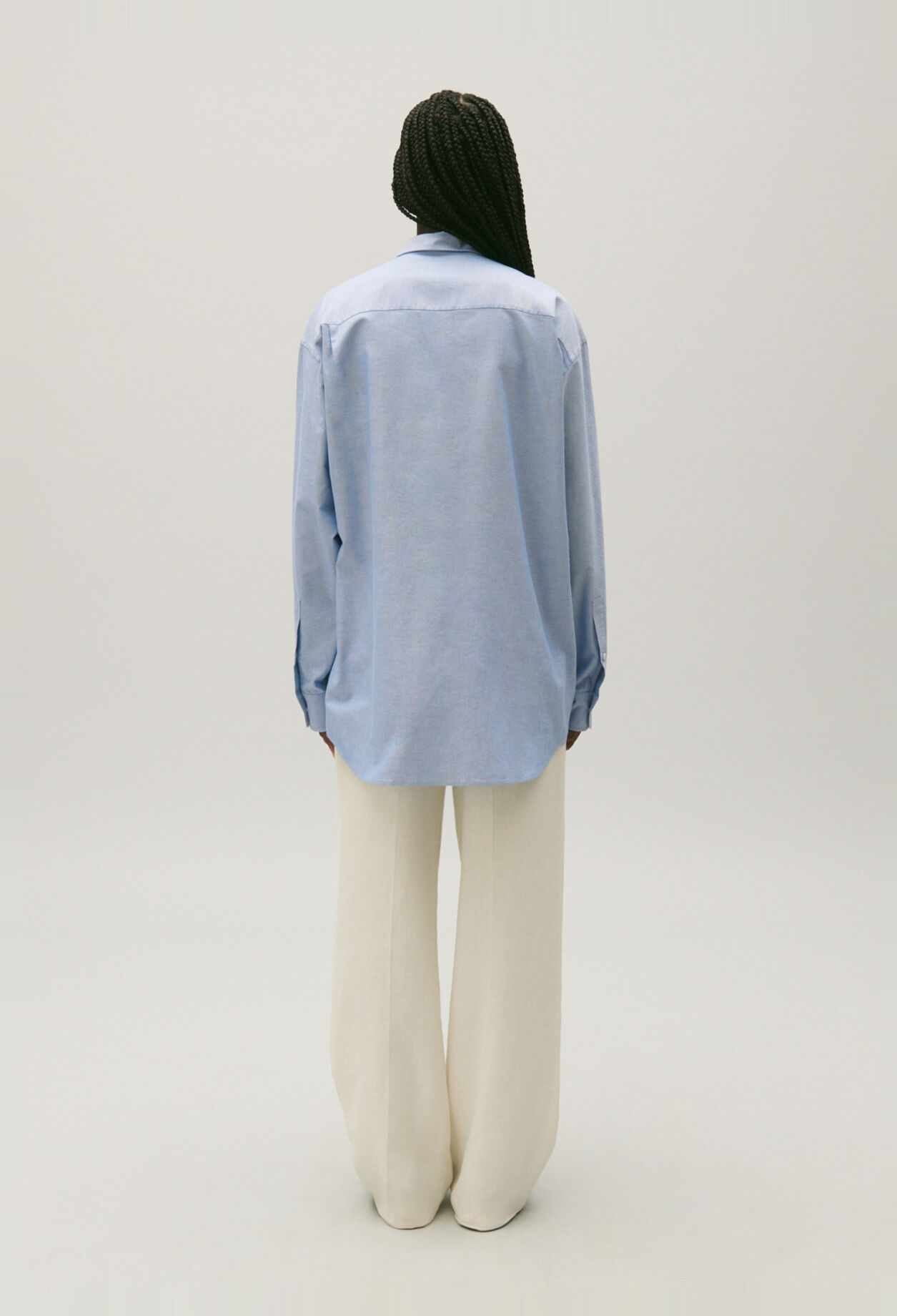 Hemdbluse aus Baumwolle Hellblau