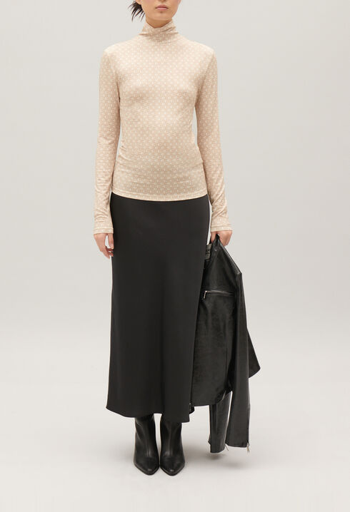 Unterziehpullover mit CP-Print in Beige