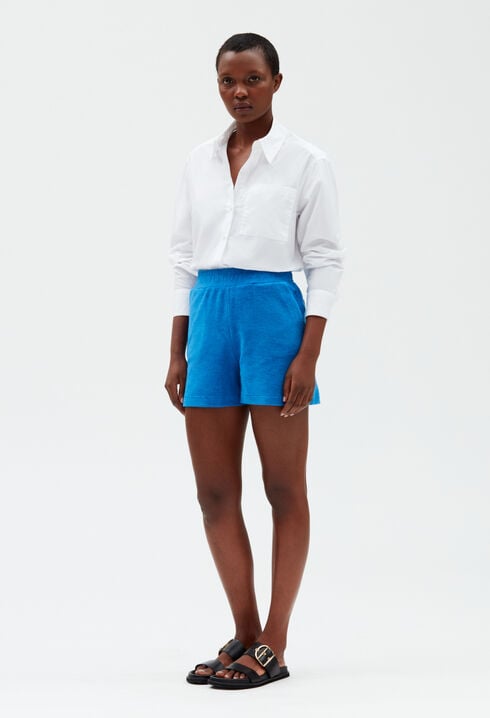 Shorts aus Frotteestoff, blau