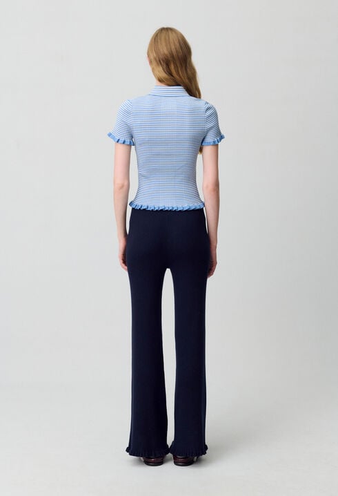 Gestreiftes Poloshirt mit Knöpfen