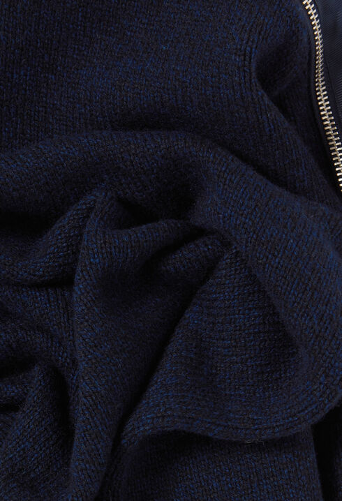 Dunkelblauer Zip-Pullover