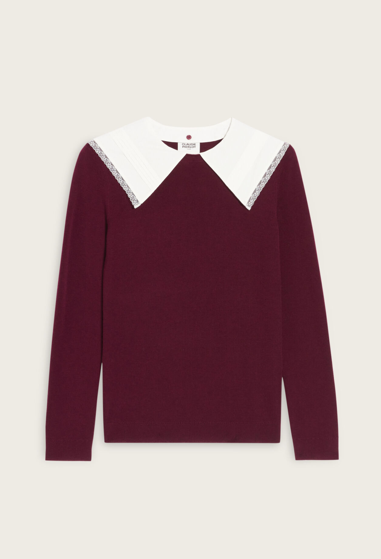 Pullover mit abnehmbaren Kragen