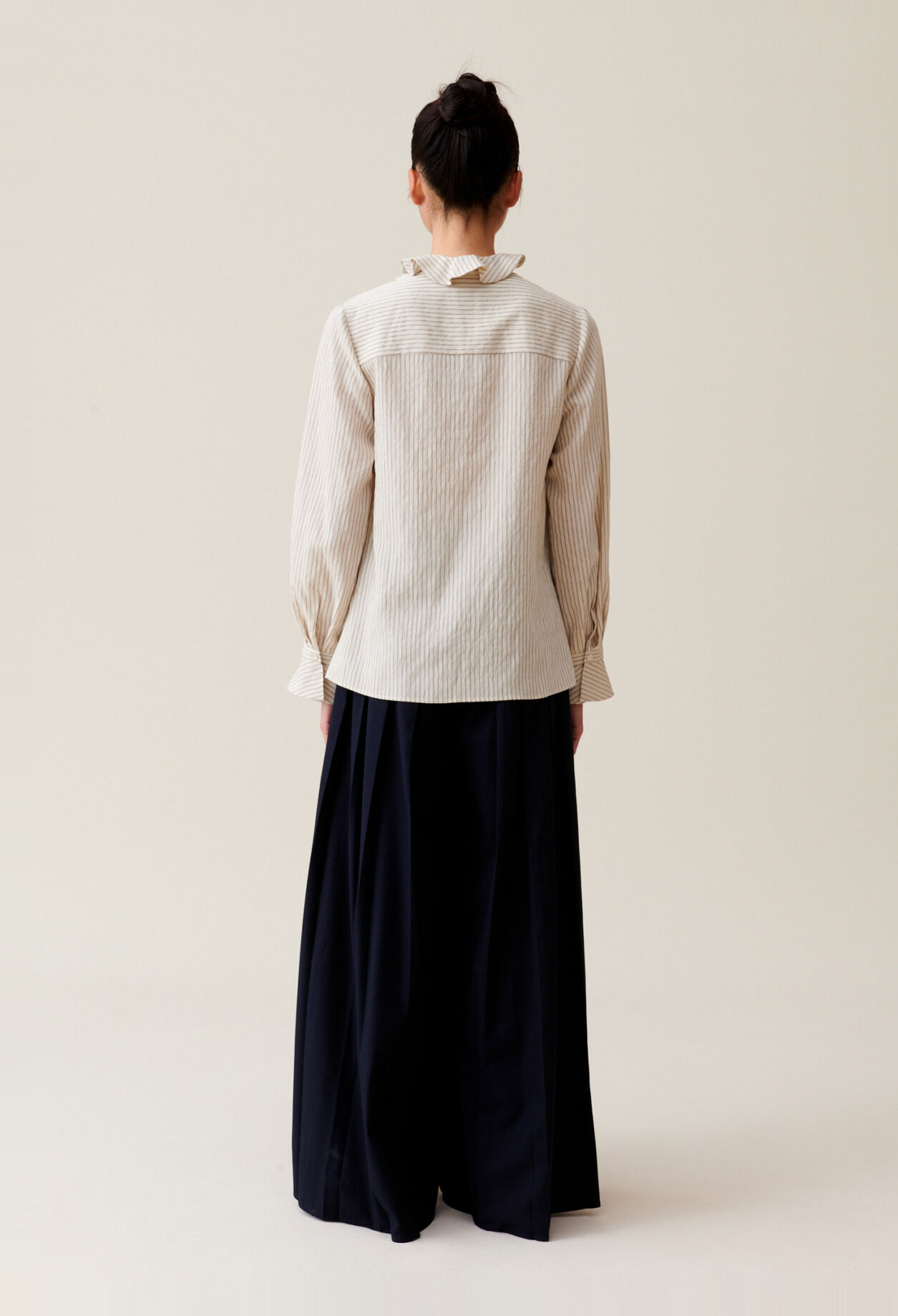 Gestreifte Bluse mit R&uuml;schen