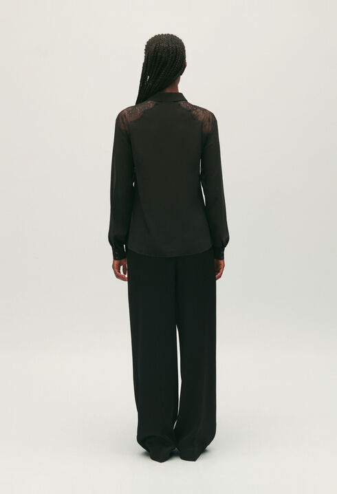 Schwarze Spitzenbluse