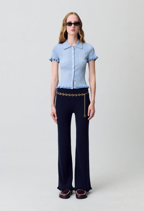 Gestreiftes Poloshirt mit Knöpfen