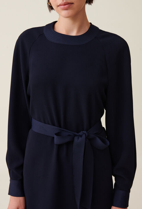 G&uuml;rtelloses Marine-Babydoll-Kleid