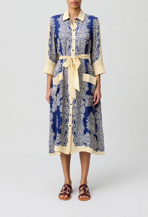Bedrucktes langes Kleid