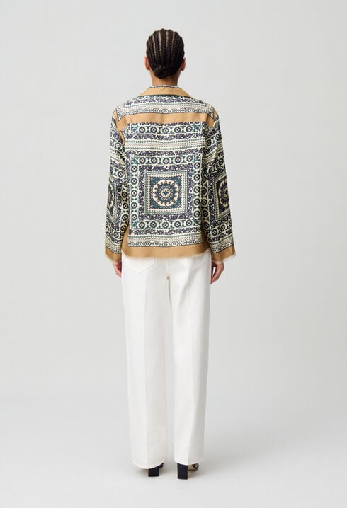 Bedruckte Seidenbluse
