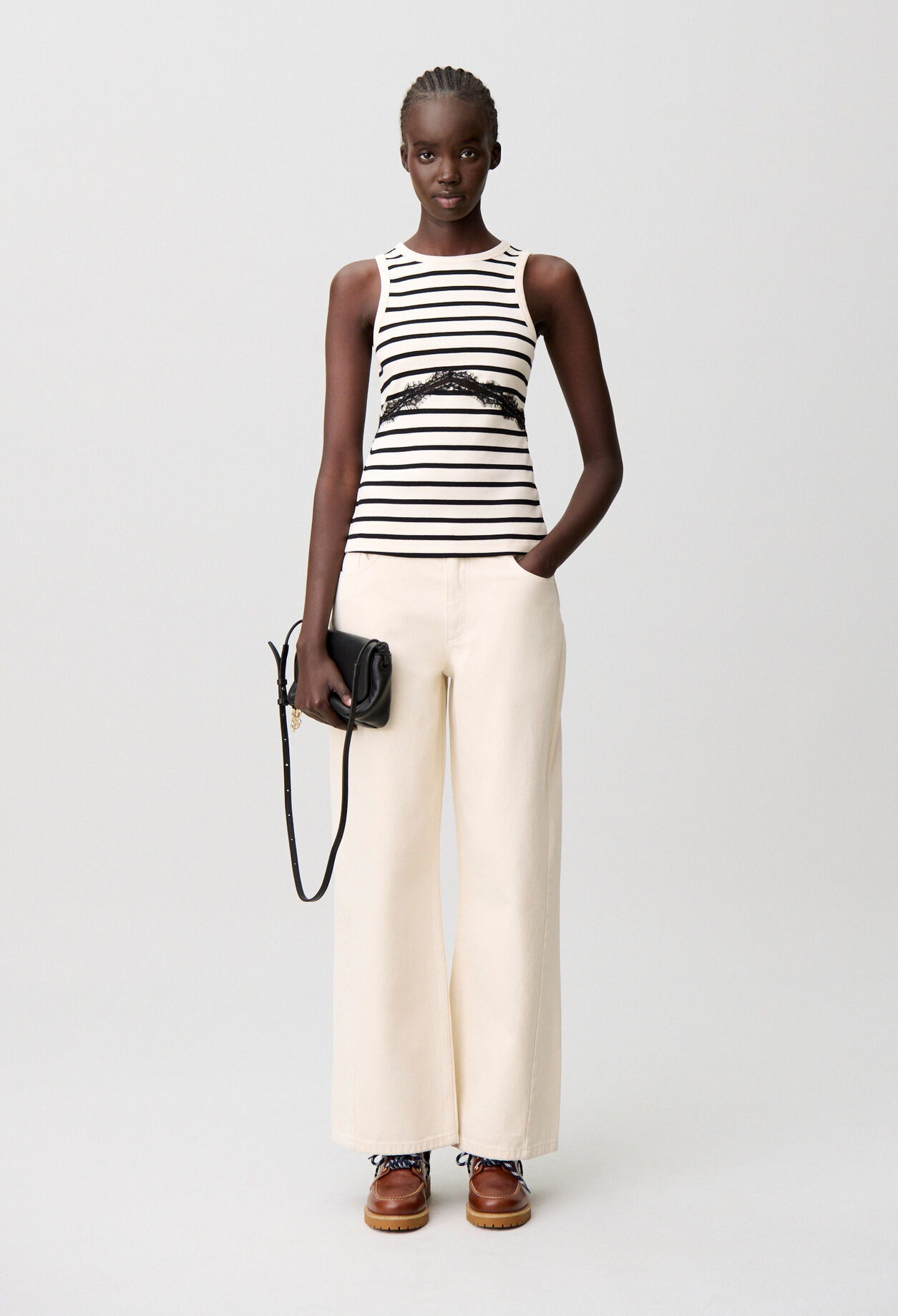 Breton-Shirt aus Baumwolle, Spitze