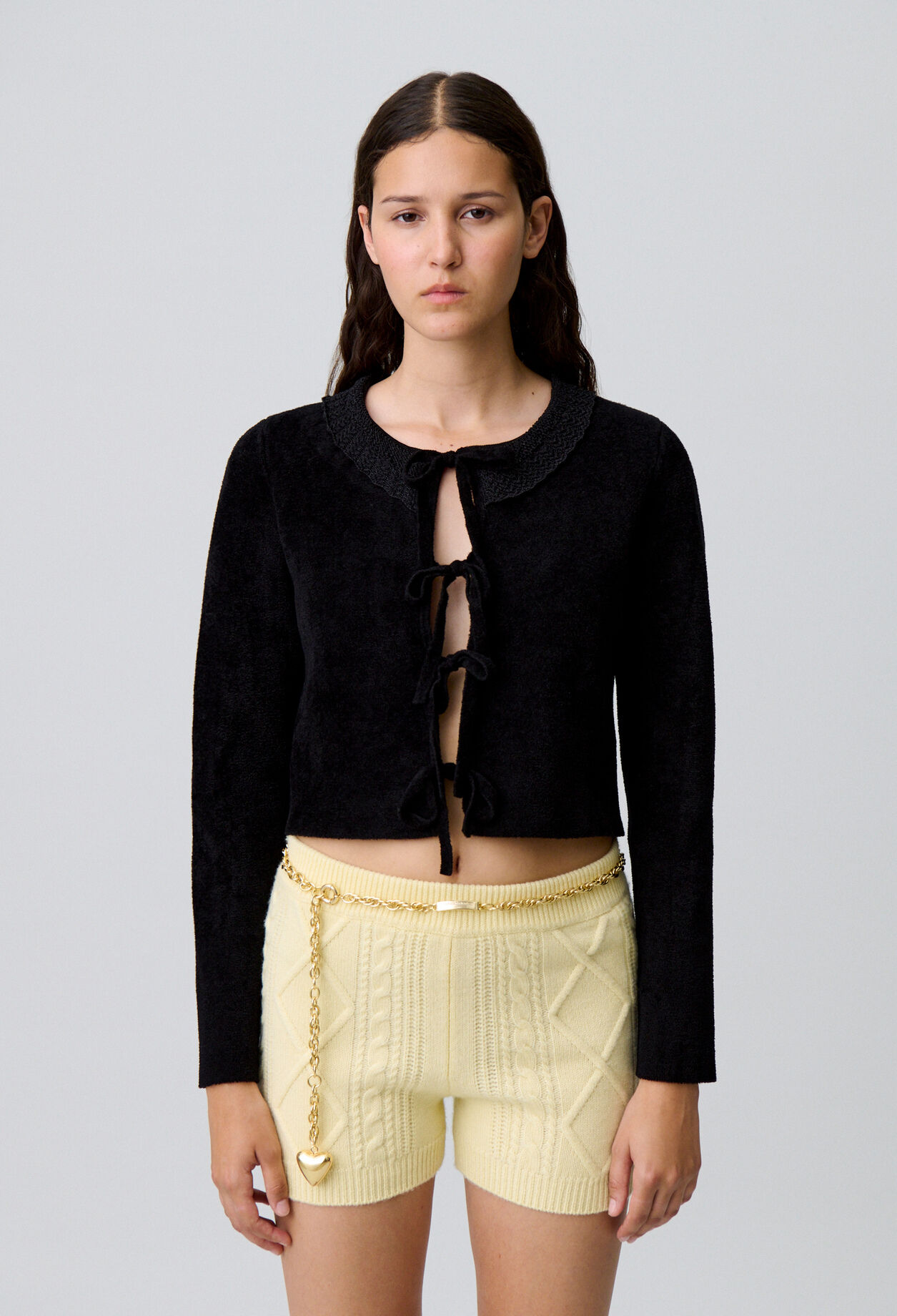 Cardigan aus Veloursstrick