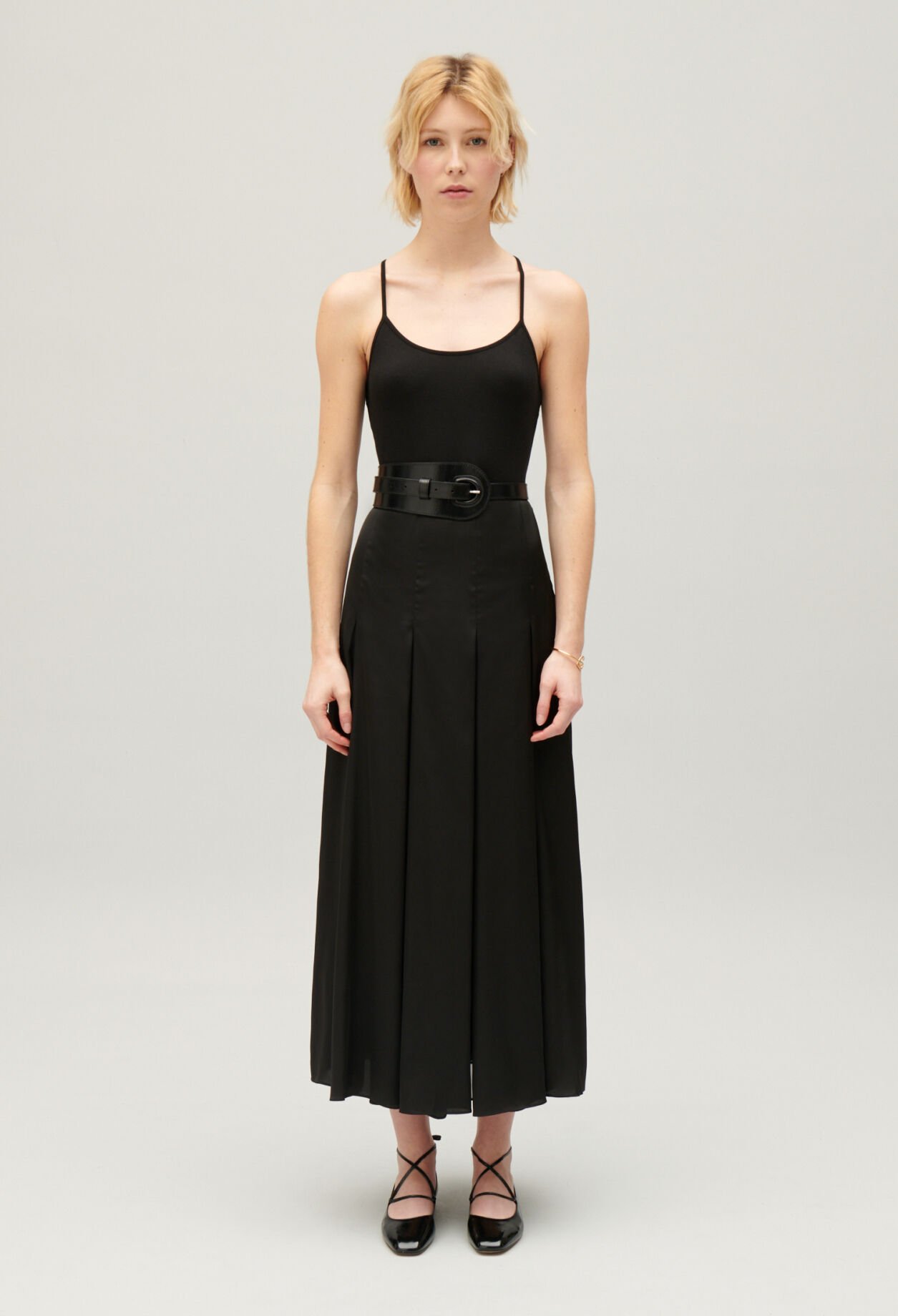 Midi-Kleid, im Rücken gekreuzt Schwarz