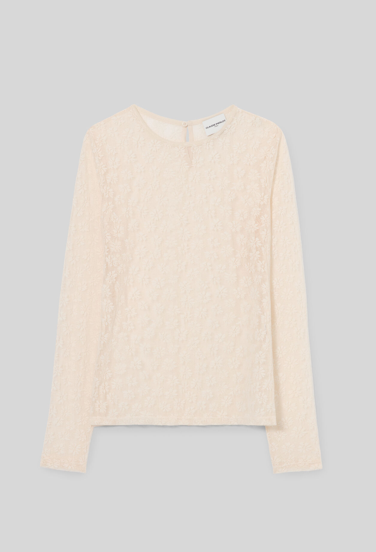 Tailliertes Langarm-Spitzenshirt