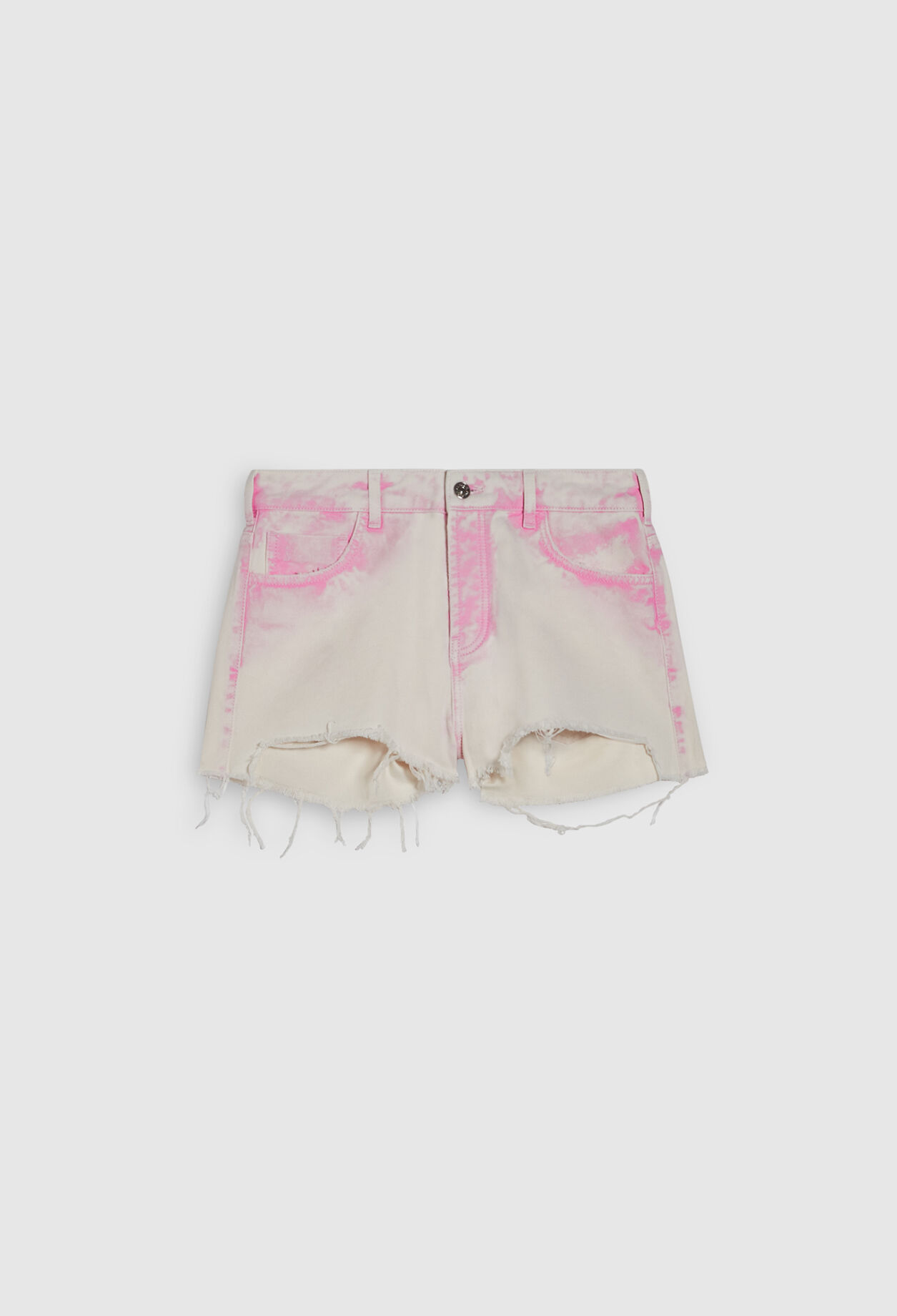 Zweifarbige Jeansshorts