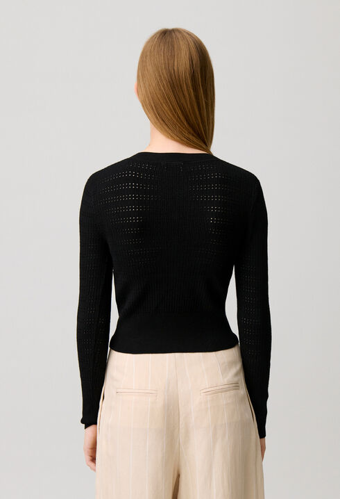 Feinstrickpullover mit Schleifen