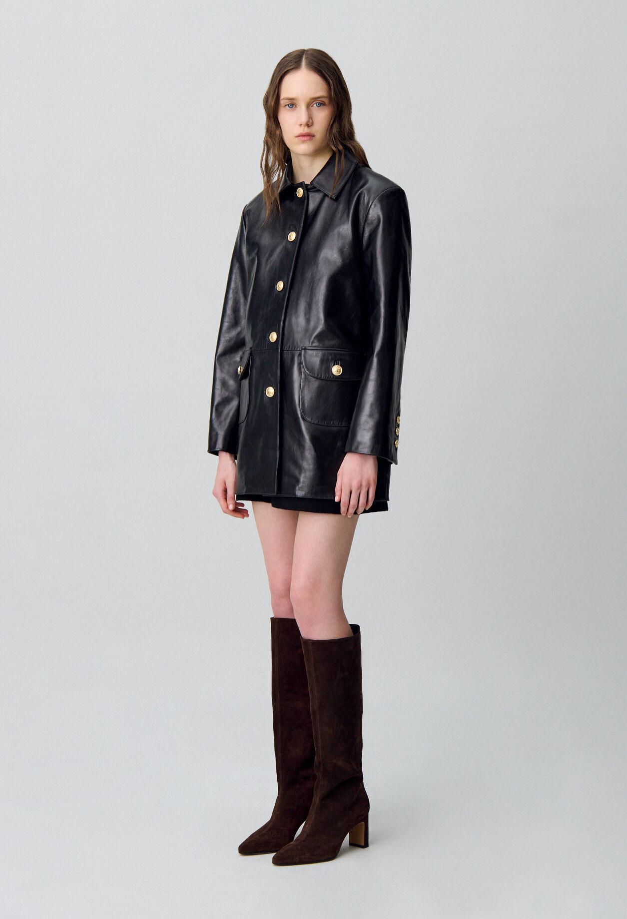 Weite Lederjacke