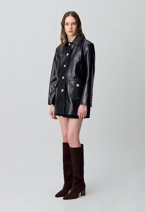 Weite Lederjacke