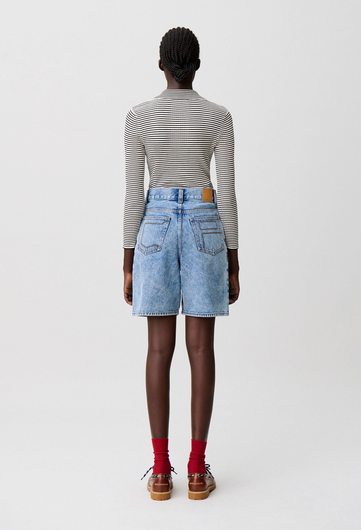 Denim-Shorts mit geradem Bein