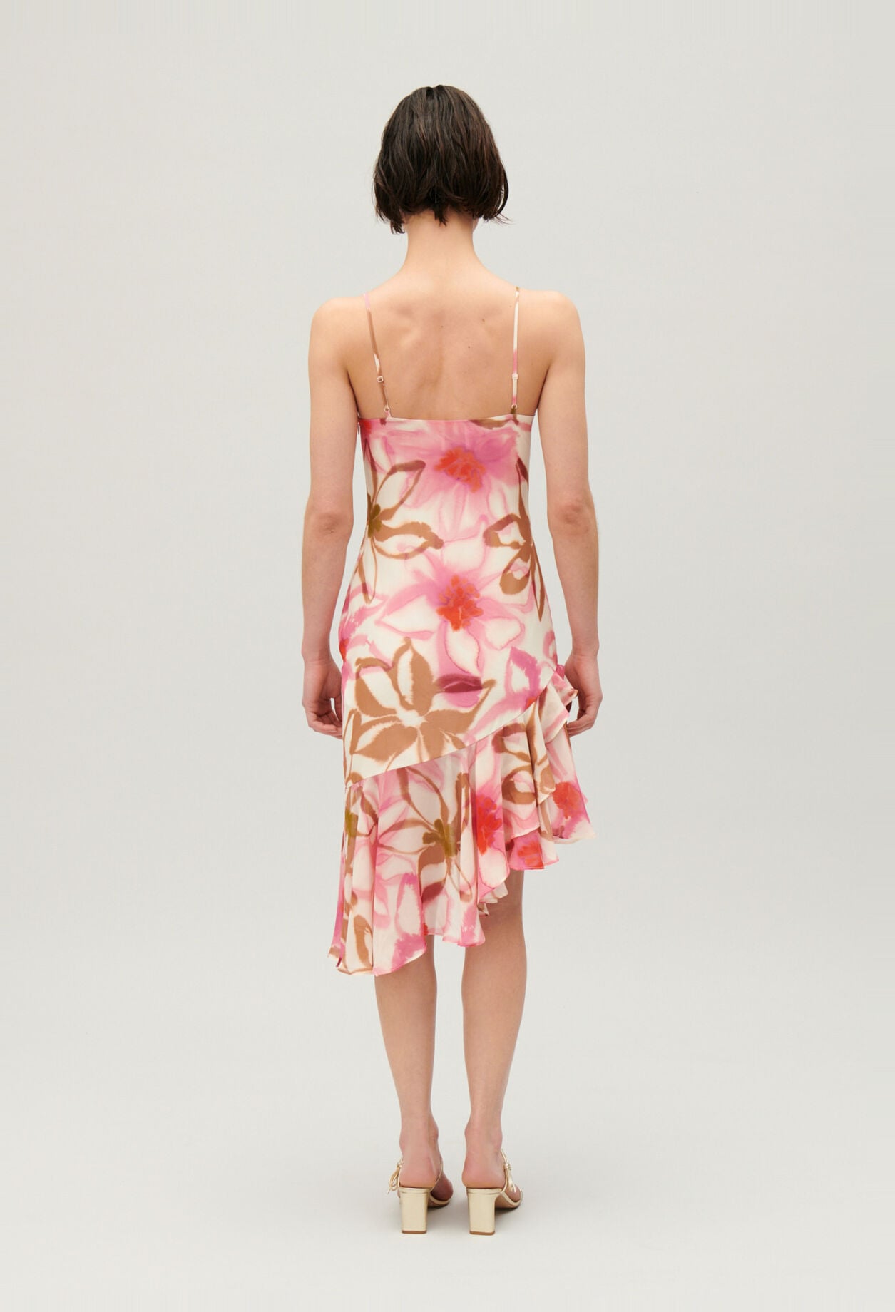 Midikleid aus Seide mit Printmuster