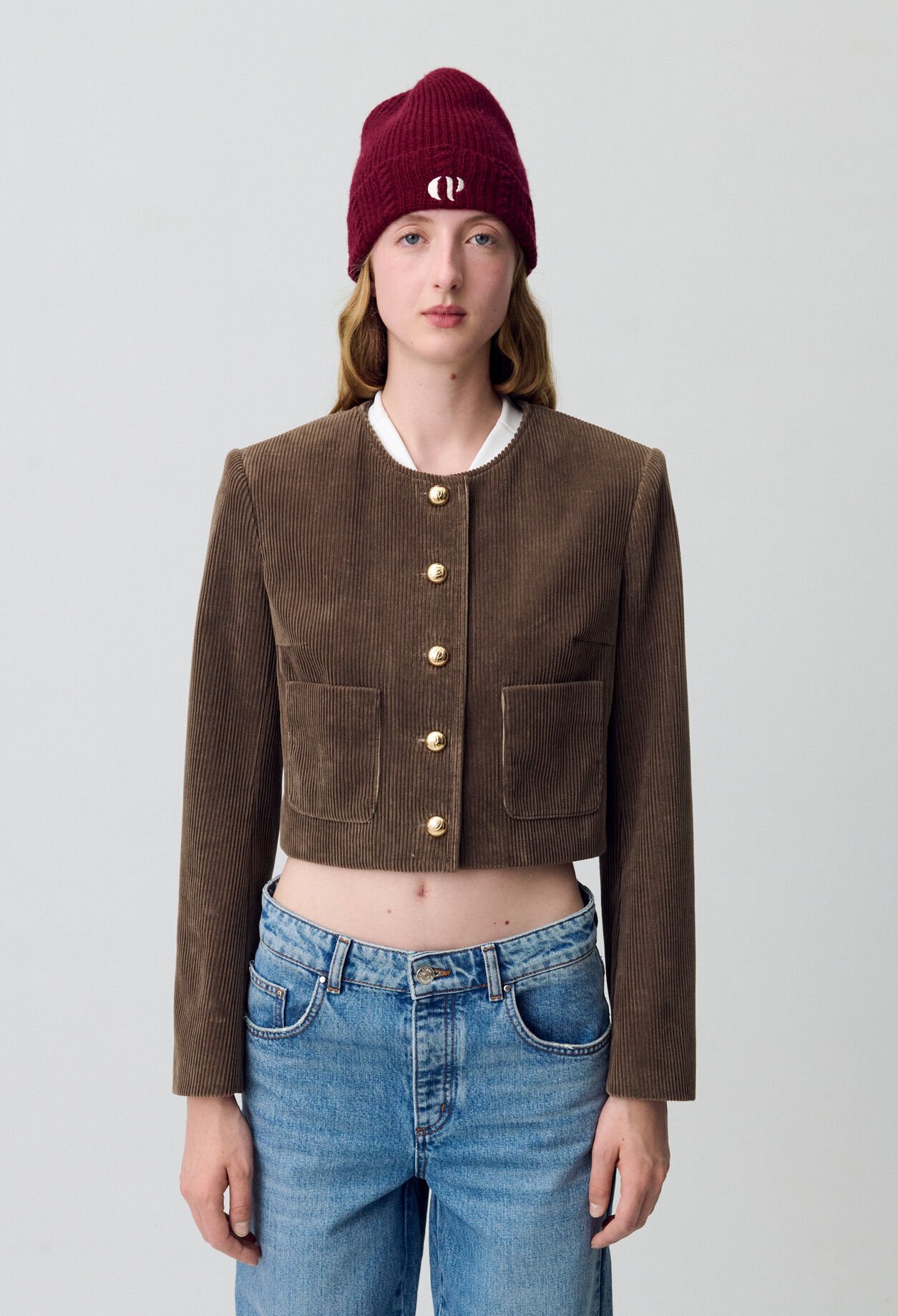 Kurze Boxjacke aus Samt