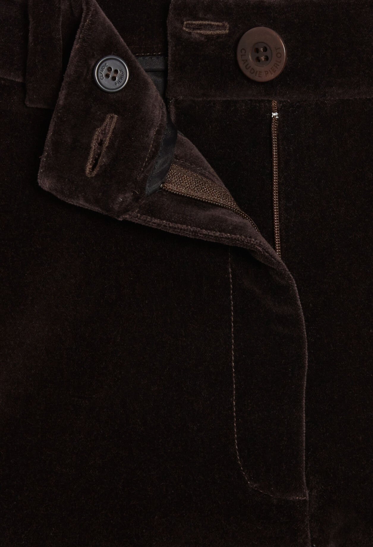 Schokoladenbraune Anzughose aus Velours