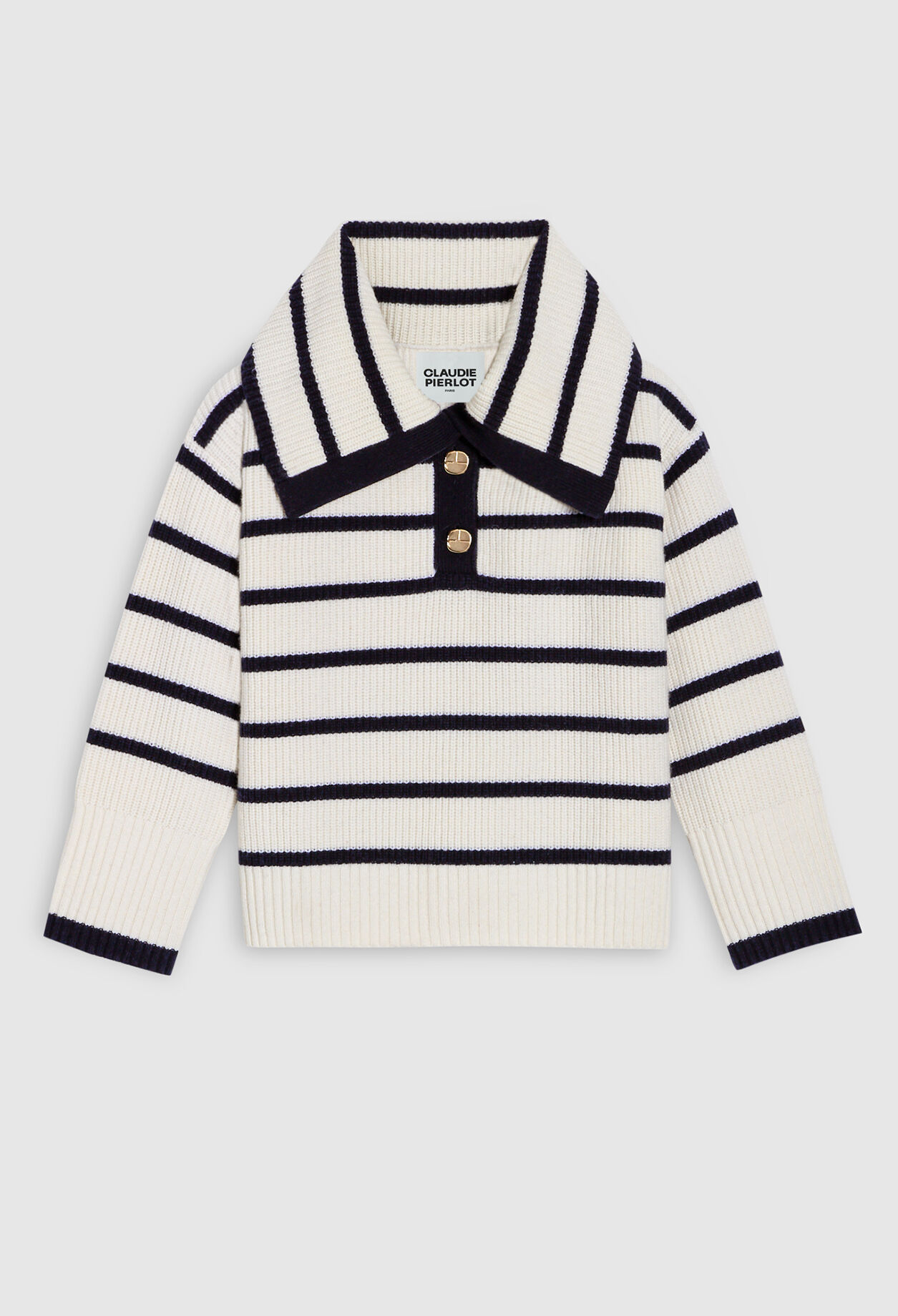 Gestreifter zweifarbig Wollpullover