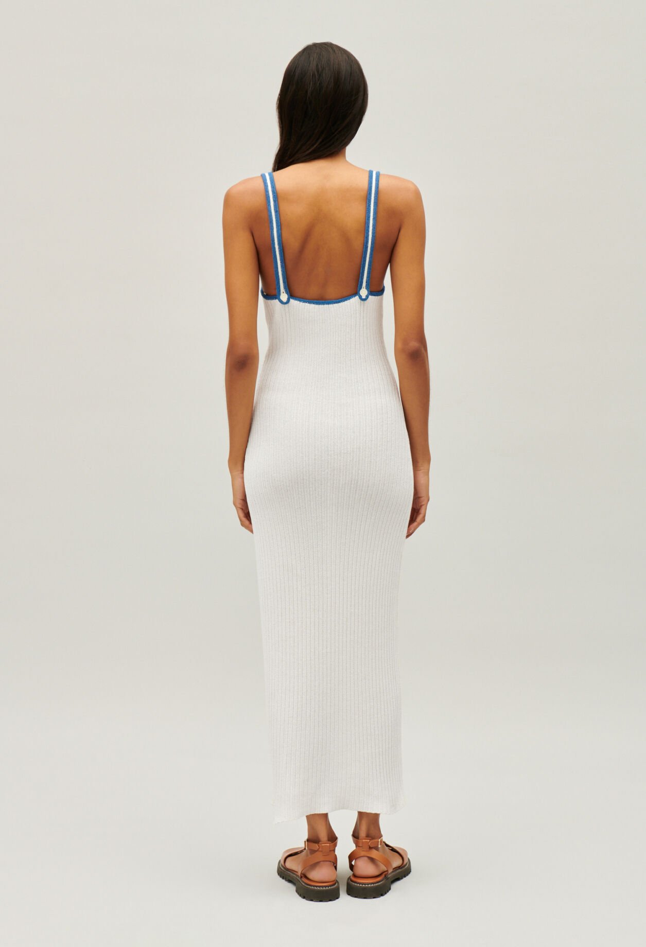 Langes Häkelkleid Ecru