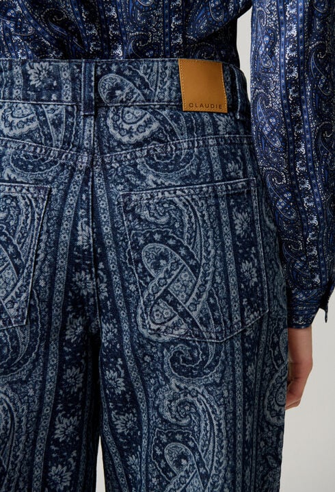 Gerade Denim-Jeans mit Print