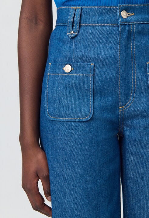 High-Waist-Jeans mit weitem Schnitt
