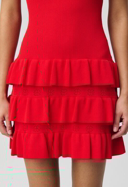 Rüschen-Strickkleid