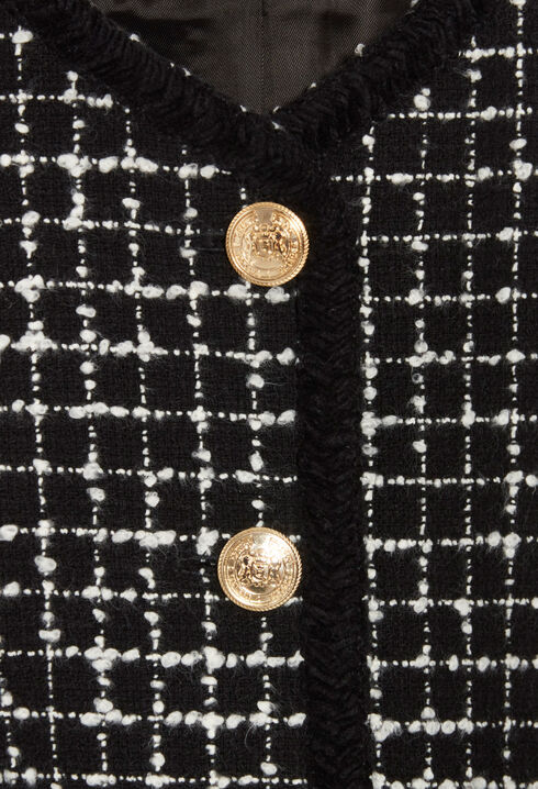 Zweifarbige Tweedjacke