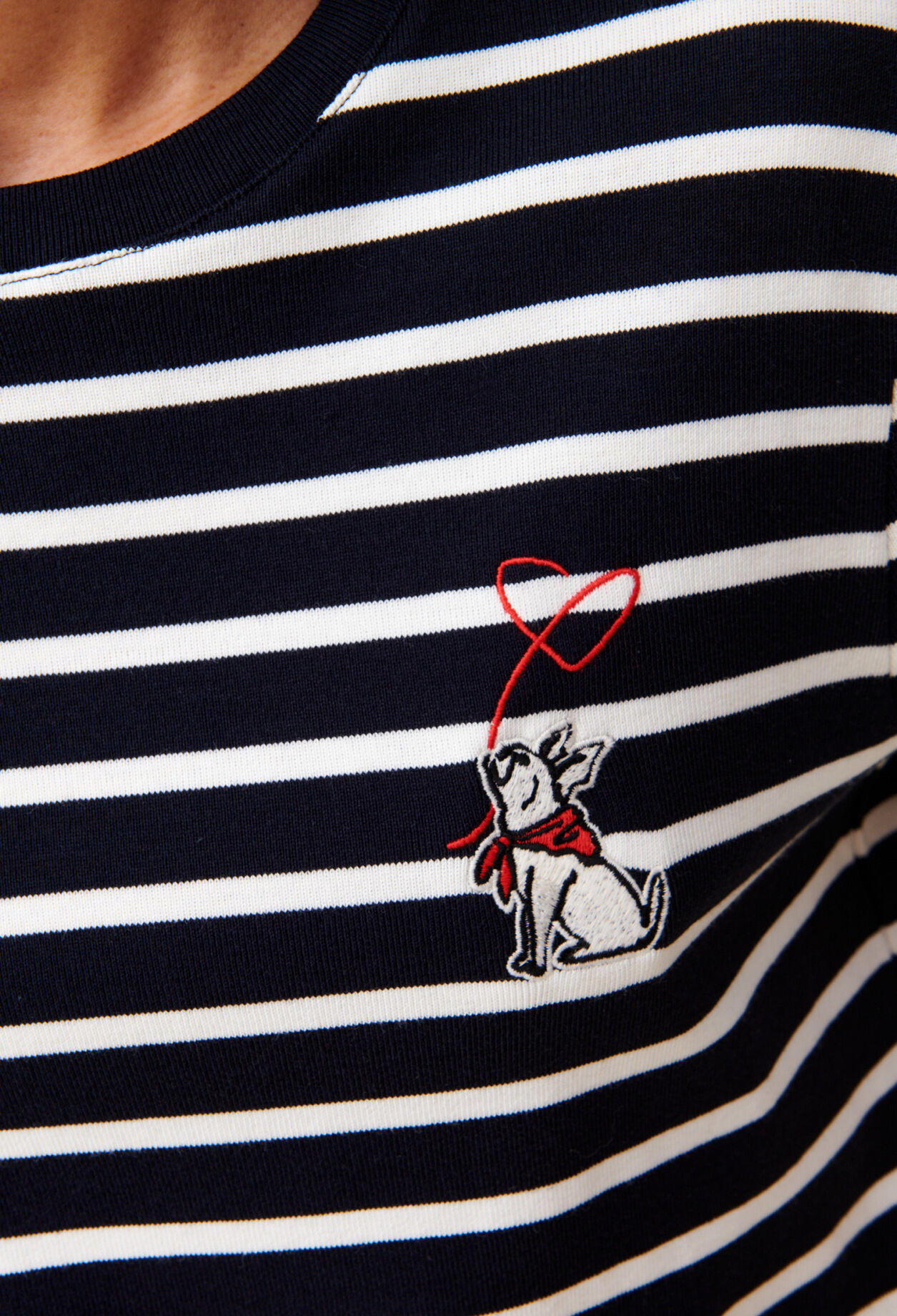 Marinière-T-Shirt Stickerei Jean Toto
