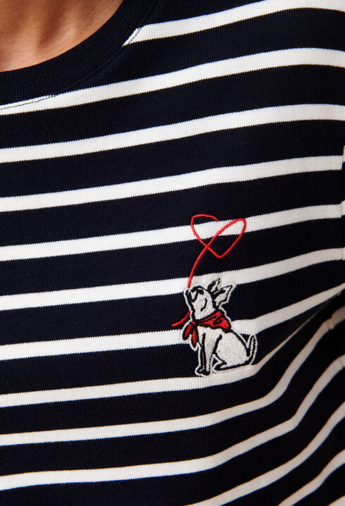 Marinière-T-Shirt Stickerei Jean Toto