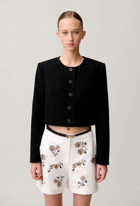 Jacke mit Rundhals