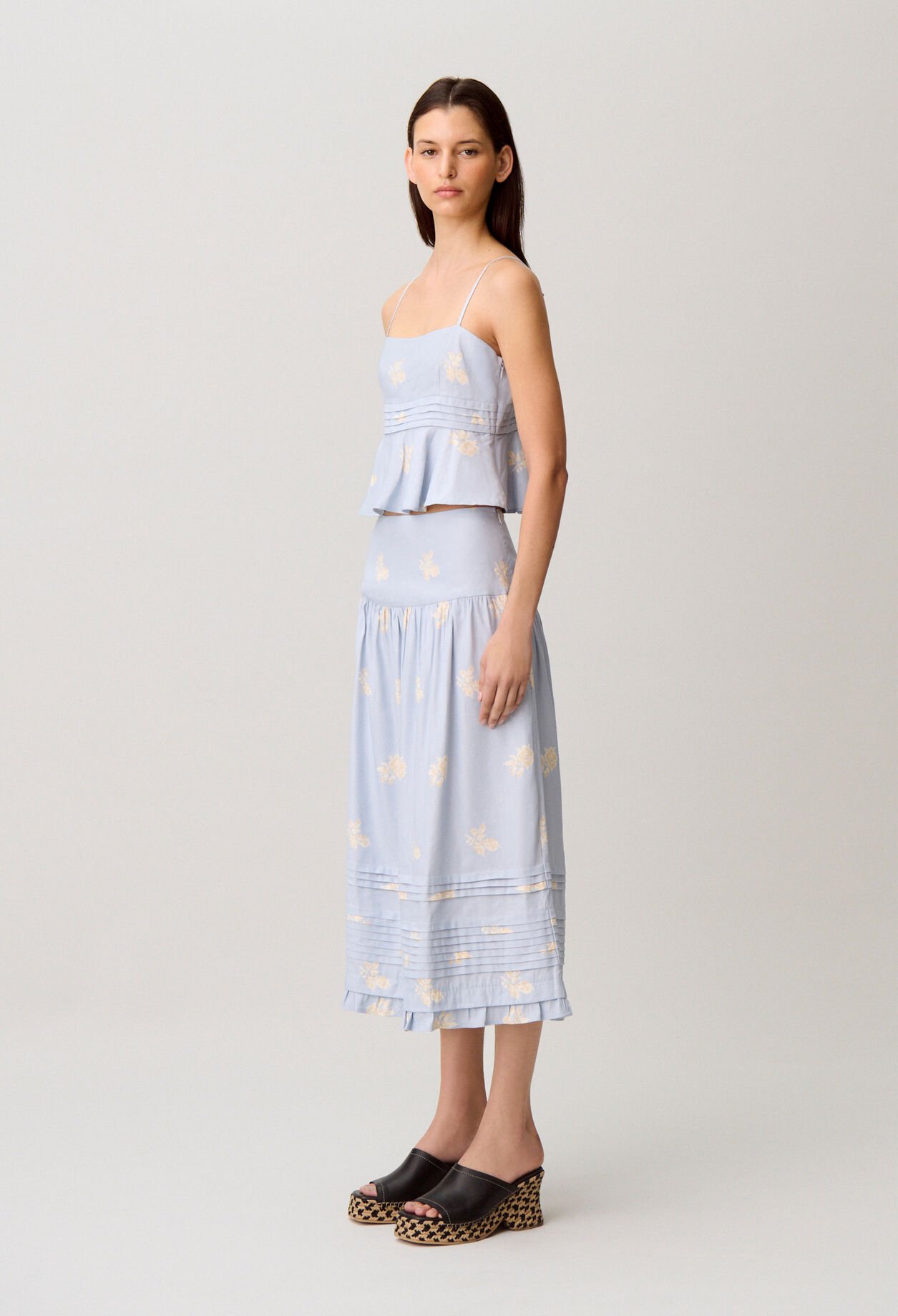 Midi-Rock mit Blumenmuster