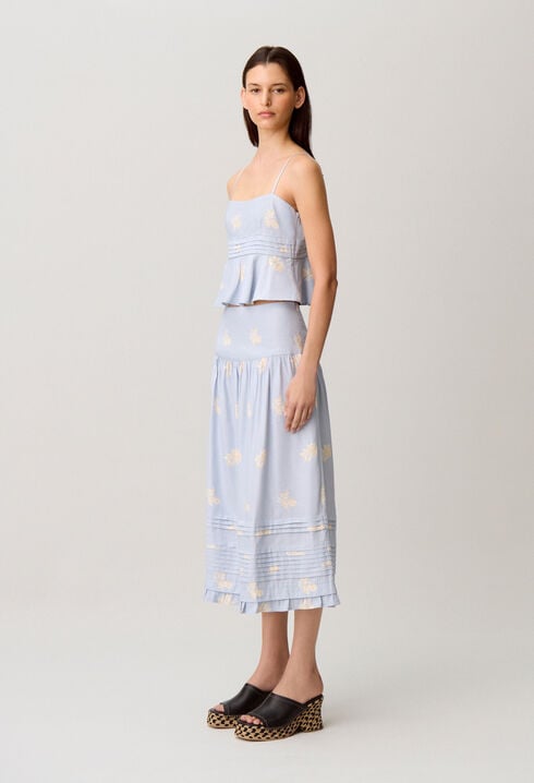 Midi-Rock mit Blumenmuster