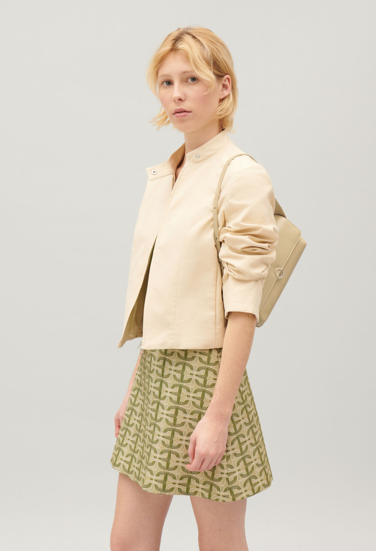 Bikerjacke Hellbeige