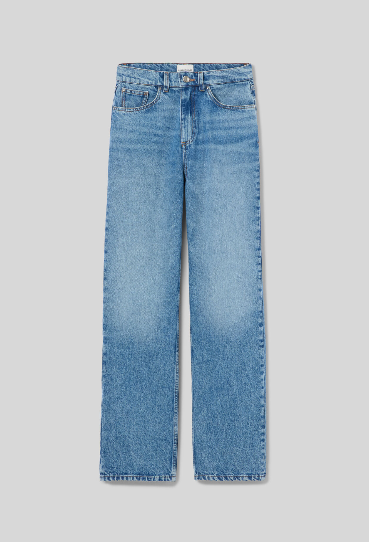 Gerade Jeans aus Washed-Denim