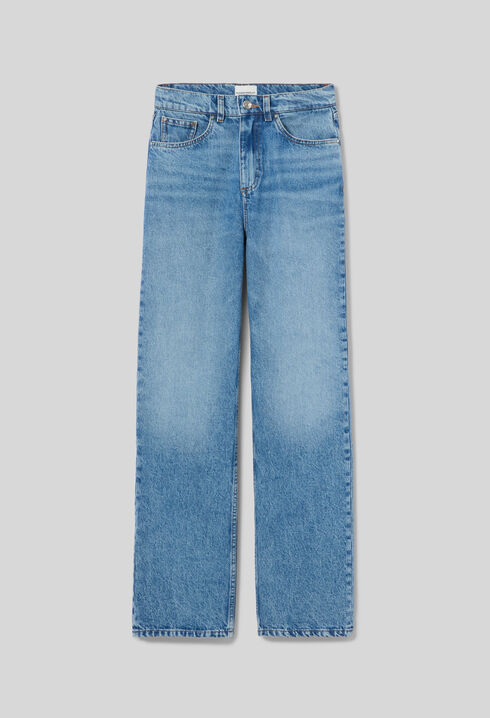 Gerade Jeans aus Washed-Denim