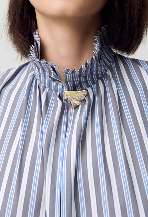 Gestreifte Bluse mit Kragen