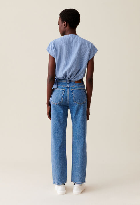Gestreifte Wickelbluse