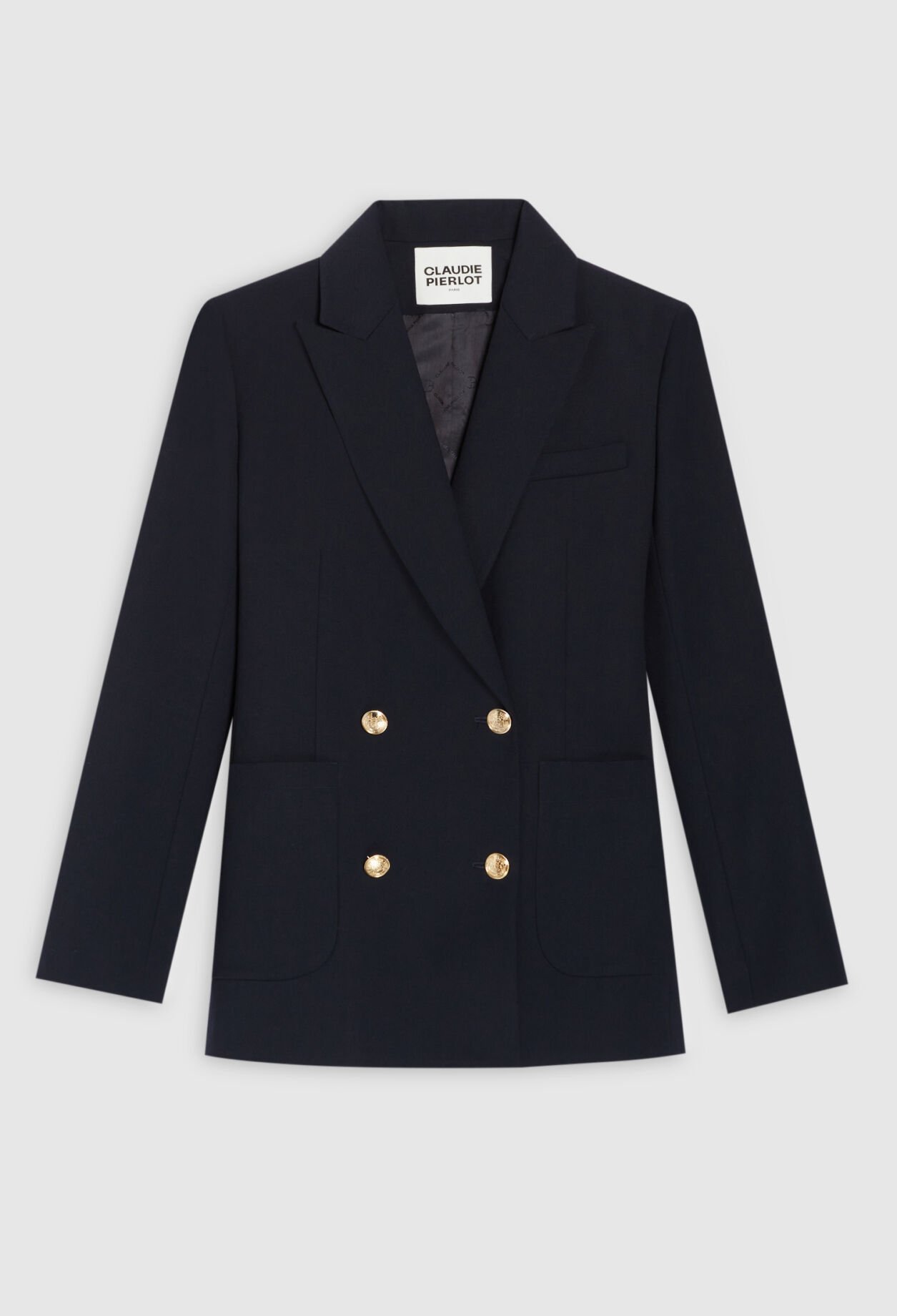 Kostümjacke, Doppelknopfverschluss, blau